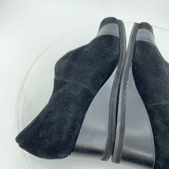 Earthies Women's Bondy Pump Size 10 Black Leather Wedge Slip On Shoes Bootie - Picture 9 of 14